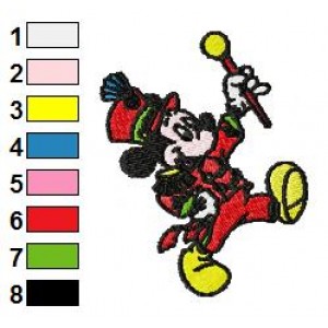 Mickey Mouse Drummer Embroidery Design